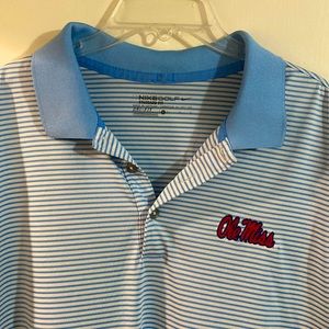 Men’s Nike Dry Fit Powder Blue Ole Miss Golf Polo